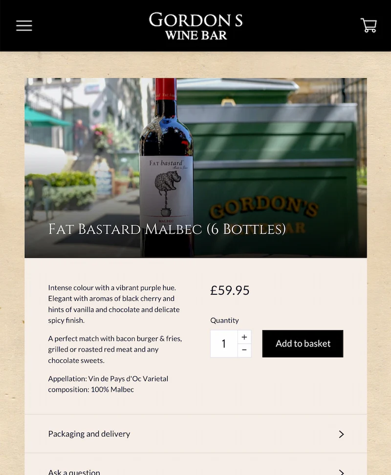 Gordon's Wine Bar screenshot